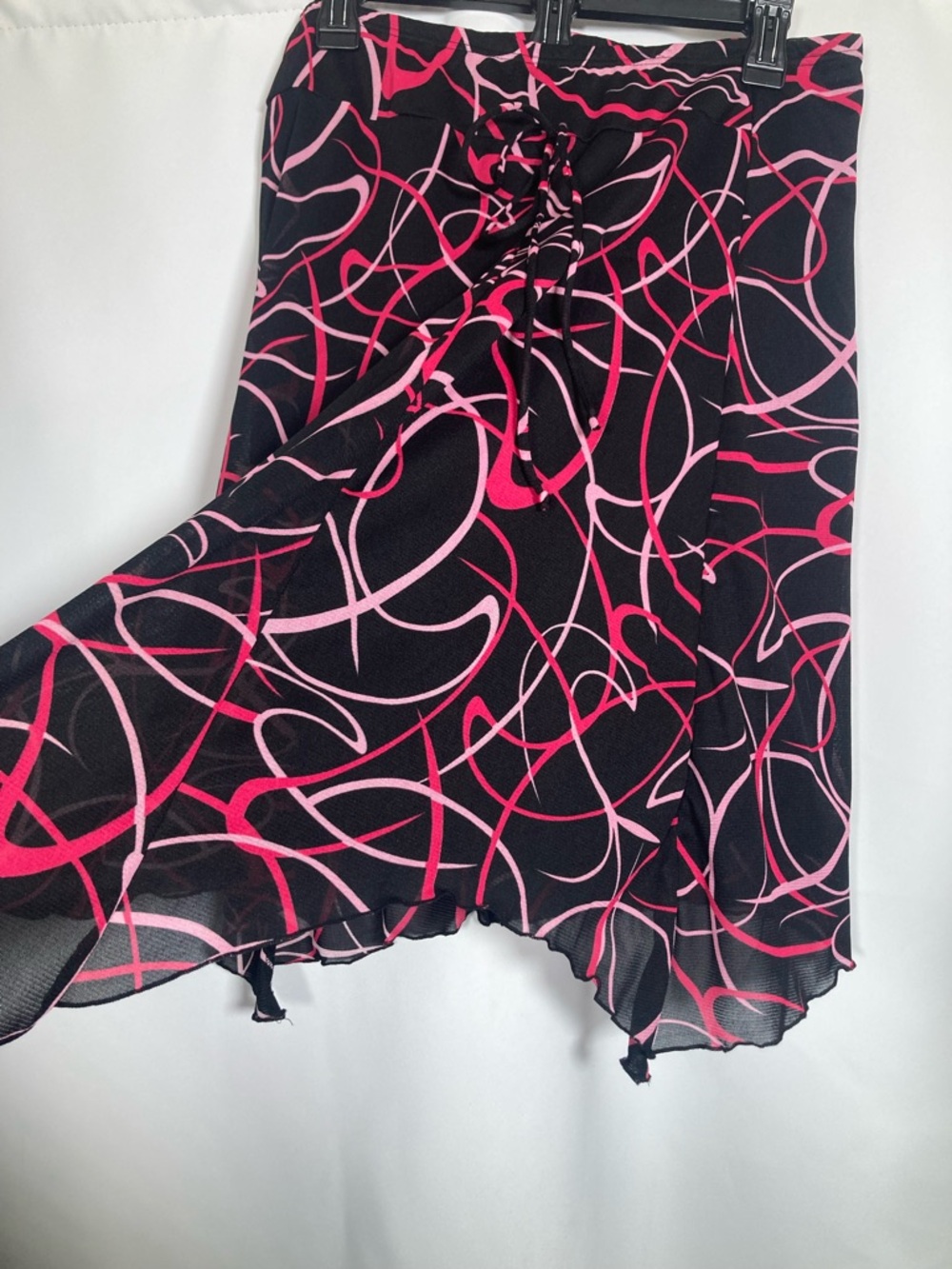 VTG Judy Knapp California Y2K Pink Abstract Swirl Midi Skirt Size L Fairy Grunge - Picture 3 of 10